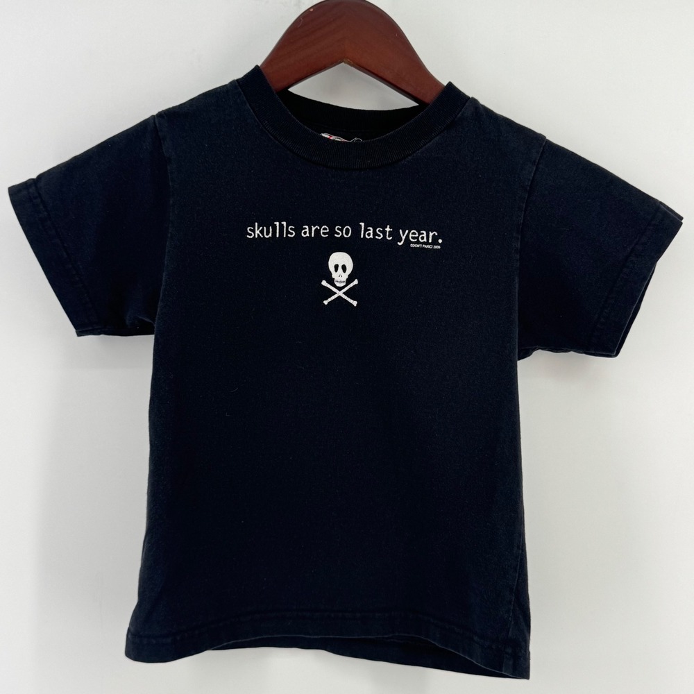 Don't Panic Kids 2005 Skulls Are So Last Year Graphic T-Shirt Black 4T